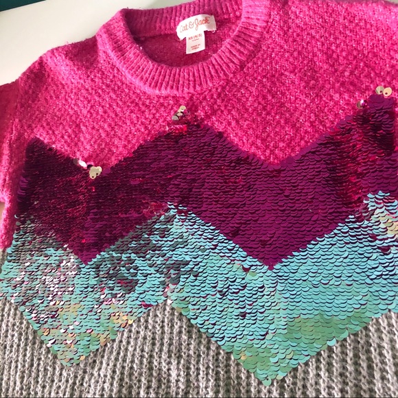 NWOT 4/5T Cat & Jack Knitted Sequin Sweater - Picture 2 of 6